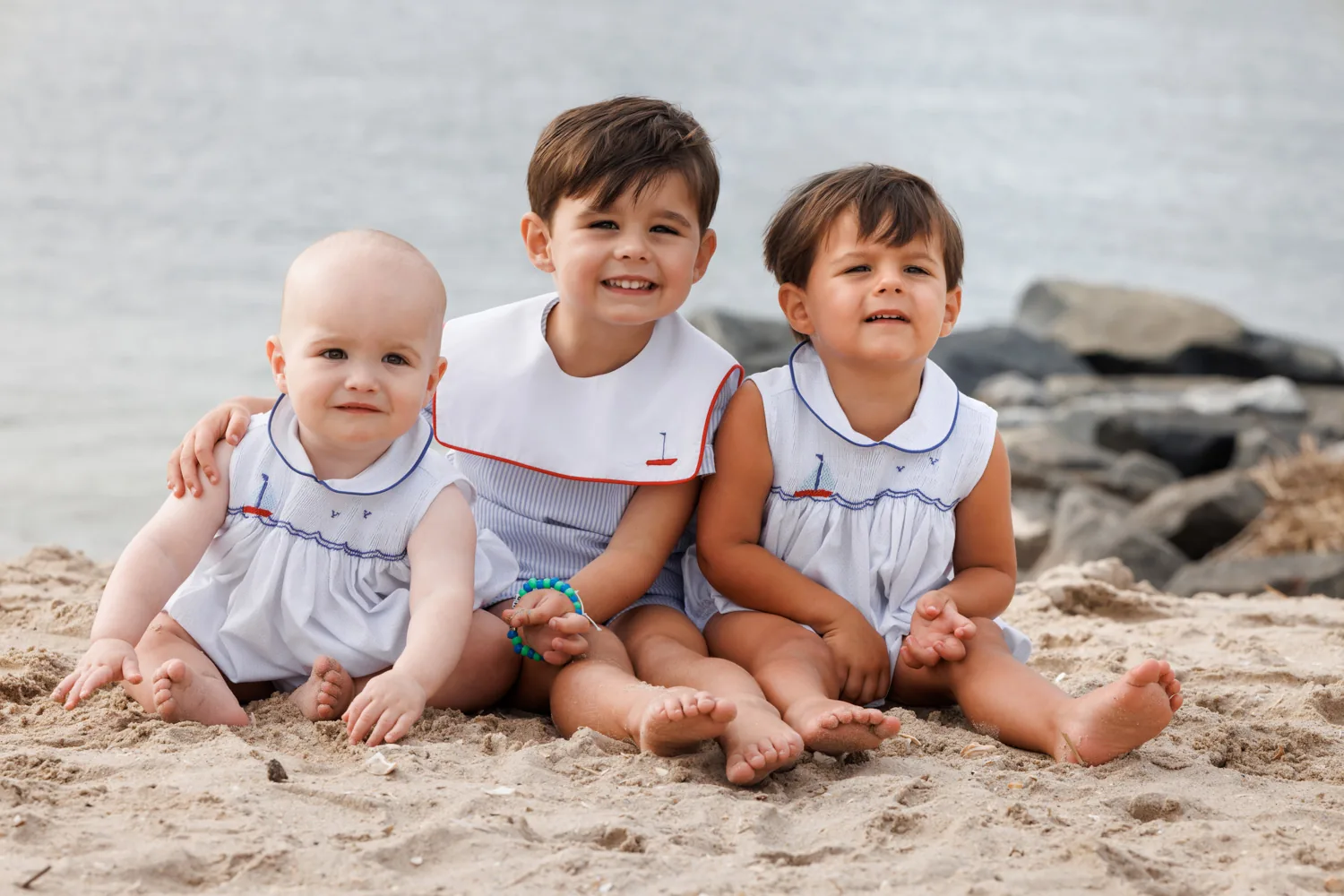 Three brothers on the beach, family session, Staten Island
